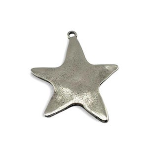 X-Large Rounded Star Pendant, Antiqued Pewter,Artisan Stamping Boho Charm, Galaxy,Made in USA,DIY Jewelry Findings,Boho,Wholesale,PT459 image 2