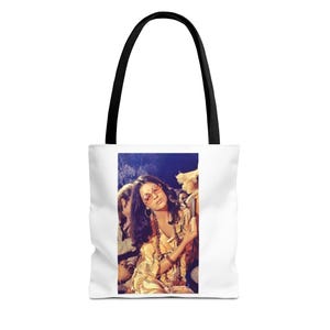 Zeenat Aman, dubbelzijdige Bollywood-draagtas, om-draagtas, hindoe-tas, vrede, yogaliefhebber, Bollywood-tas, diwali-cadeau, Navratri-cadeautas