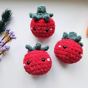 Crochet tomato pattern two stem variations / tomato amigurumi pattern