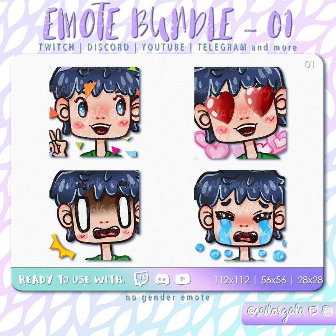 Emote Bundle 01 - Twitch | Youtube | Kawaii - Etsy