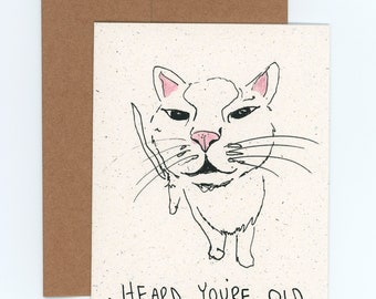 Carte d'anniversaire drôle de chat / Carte d'anniversaire mignonne / Joyeux anniversaire / Cadeau d'anniversaire drôle / Chats drôles / Chat drôle