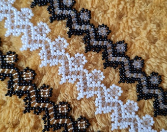 Beaded lace choker necklace