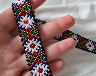 Traditional ukrainian sylyanka beaded necklace choker