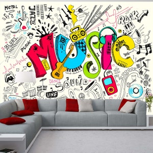 3D Youth Music Graffiti C129 Removable Wallpaper Self Adhesive Wallpaper Extra Large Peel /& Stick Wallpaper Wallpaper Mural AJ WALLPAPERSS