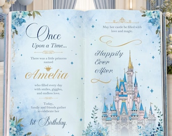 Once Upon A Time Book Backdrop, Princess Castle, Storybook, First Birthday Decor, Welcome Sign, Fairytale Baby Shower, Happily Ever After