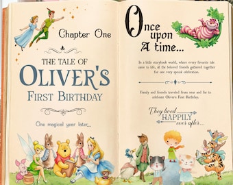 Once Upon A Time First Birthday Decor, Welcome Sign, A New Chapter Begins, One for the Books, Baby Shower, Book Backdrop, Storybook