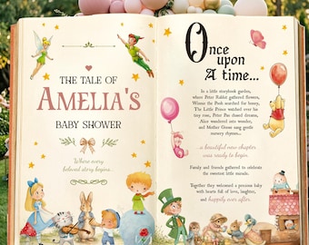 Once Upon A Time Backdrop, One for the Book, Storybook, First Birthday, Welcome Sign, Fairytale, Peter Rabbit Baby Shower,  Winnie the Pooh