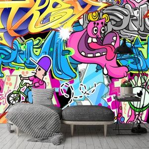 3D Youth Music Graffiti C129 Removable Wallpaper Self Adhesive Wallpaper Extra Large Peel /& Stick Wallpaper Wallpaper Mural AJ WALLPAPERSS