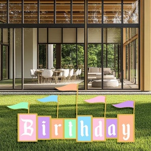 Birthday Sign Cutouts , Princess Party Decor, Yard Sign Art, Princess Castle Birthday Theme Props, Lawn Standee, Happy Birthday Party Props