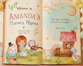Nursery Rhymes Baby Shower Backdrop, Storybook, Welcome Sign, Fairytale, Mother Goose, Gender Neutral, 1st Birthday