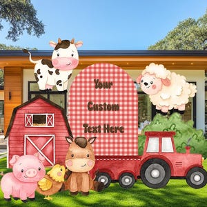 Juego de recortes de animales de granja, fiesta de animales del rancho, accesorio de cumpleaños de corral, stand de animales de granja, baby shower, decoración de fiesta con temática de granja, centros de mesa