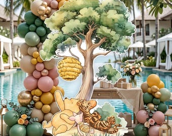 Classic Winnie the Pooh Cutout Decoration, Baby Shower Decor, Backdrop, Yard Sign, Honey Bear, Baby Birthday, Classic Bear, Gender Reveal