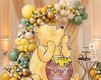 Classic Winnie the Pooh Cutout Decoration, Baby Shower Decor, Backdrop Decor, Lawn Sign, Honey Bear Baby Birthday, Classic Bear