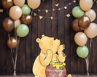 Classic Winnie the Pooh Cutout Decoration, Baby Shower Decor, Backdrop Decor, Lawn Sign, Honey Bear Baby Birthday, Classic Bear