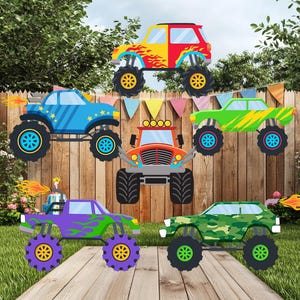 Monster Truck Birthday Cutouts, Monster Truck Decoration, Monster Truck Props, Boys Birthday Party Decor, Monster Jam Party, Cars, Lawn Sign