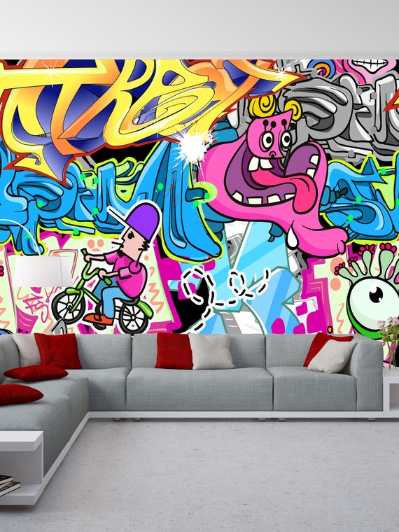 Removable Wallpaper Mural Peel & Stick Street Art Graffiti | Etsy
