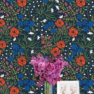 Removable Wallpaper Mural Peel & Stick Wild Poppy Flowers - Etsy