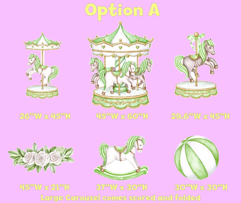 Carousel Cutout Prop, Carousel Party Decoration, Centerpieces Standee ...