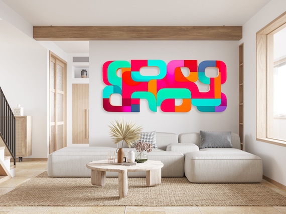 Maximalist Wall Art, Pop Art, Wall Sculpture, Wall Decor, Birthday Gift, Abstract Art, Large Wall Decor,  Mid Century Modern, Outdoor Decor
