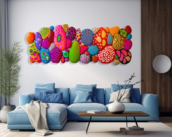 Pop Art Wall Sculpture Graffiti Art Extra Large Wall Decor Acrylic Print Wall Art Outdoor Wall Art Mid Century Modern Pink Wall Art
