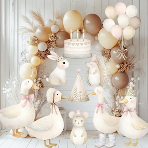 Tema de baby shower de Silly Goose, recorte de Silly Goose, decoración de cumpleaños de Silly Goose, pato de la suerte, decoración de fiesta de ganso vintage, un Silly Goose