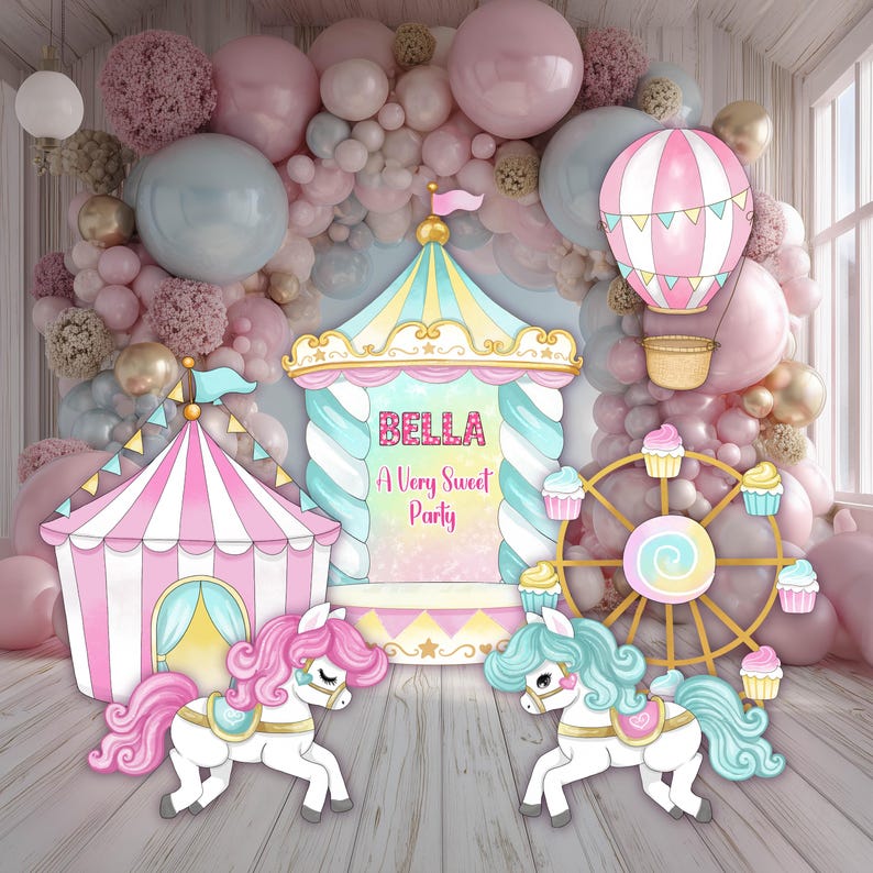 Circus Cutouts, Carousel Party Decoration, Centerpieces, Baby Shower ...