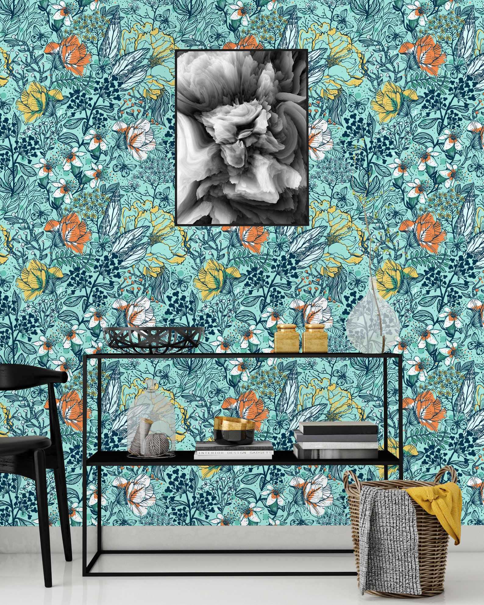 Removable Wallpaper Mural Peel & Stick Nursery Wallpaper Herbs - Etsy