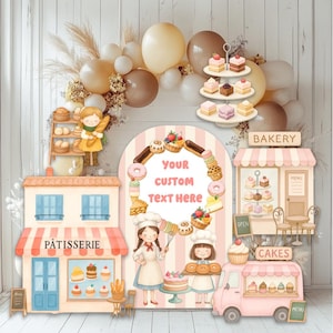 Patisserie Cutouts, Bakery Party, Candy Shop Backdrop, Two Sweet, Ice ...