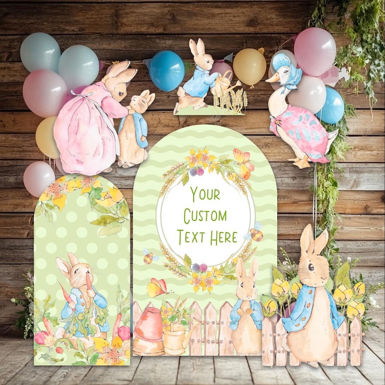 Blue Peter Rabbit Cutout, Rabbit Baby Shower Decor, Backdrop, Gender ...
