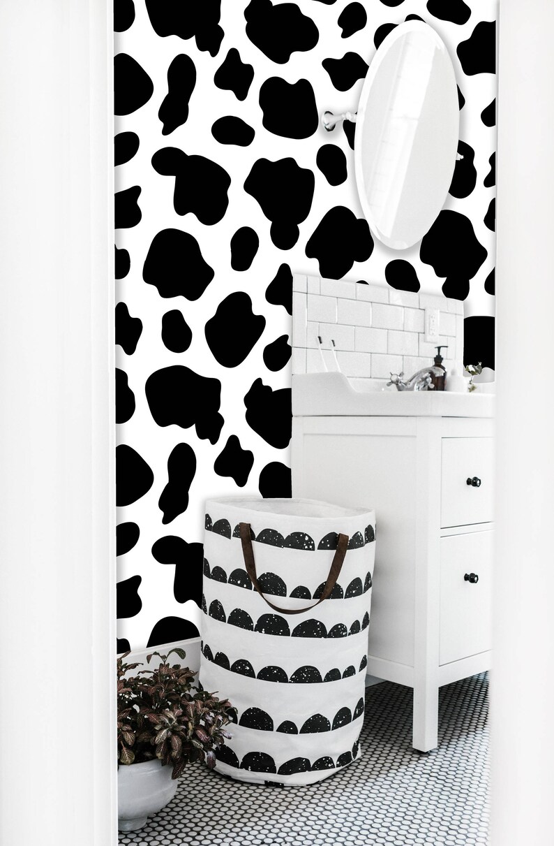 Removable Wallpaper Mural Peel & Stick Dalmatian Black and Etsy New