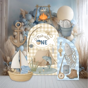 Ofishally One First Birthday Cutouts, First Birthday, Baby Boy, Photo Prop, Big One, O-fish-ally, Boys First Birthday, Fishing Party, Fish