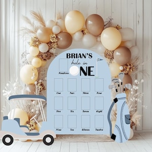 Hole in One Birthday Photo Board, Golf Birthday, Golf Cart, Milestone, Boy First Birthday, First Year Photo Board, Mastered His First Year