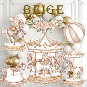 Carousel Cutout Prop, Carousel Party Decoration, Centerpieces Standee ...