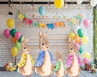 Peter Rabbit Cutout Decoration, Rabbit Baby Shower Decor, Backdrop Decor, Yard Sign Art, Garden Decor,Easter Bunny Art,Rabbit Garden Stakes