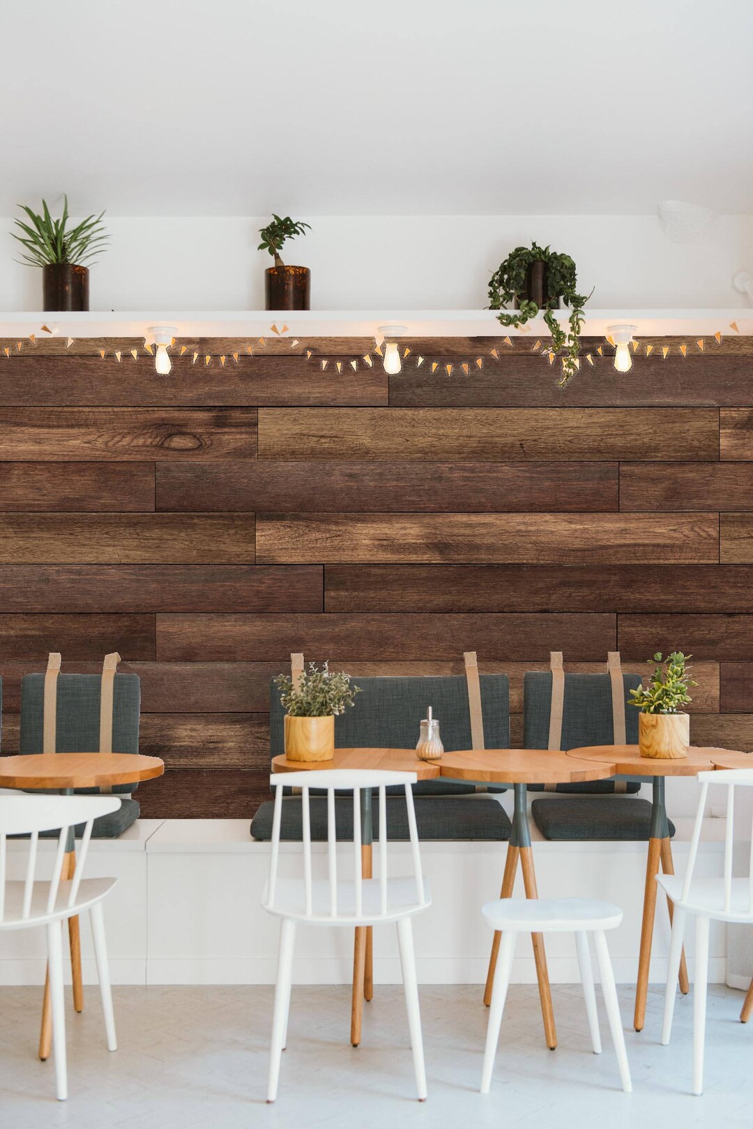 Removable Wallpaper Mural Peel & Stick Brown Wood Wallpaper - Etsy