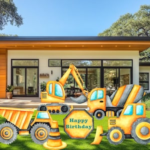 Recortes para fiestas de construcción, decoración de cumpleaños de construcción, baby showers de autos de construcción, accesorios para vehículos, cumpleaños con temática de construcción