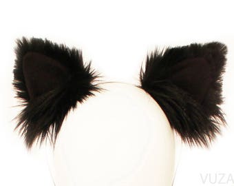 black cat ears black kitty ears black kitten ears cat headband ears faux ears neko ears cosplay ears cat costume kawaii ears kitty cat ears