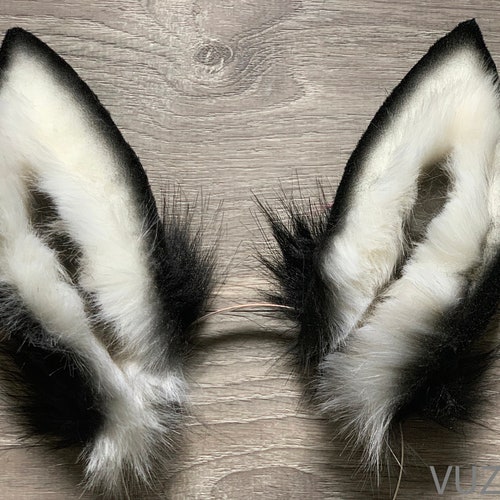 BLACK FOX ears furry kitty cat EAR wolf NECOMIMI COVERS ONLY cosplay anime BLACK FOX ears furry kitty cat EAR wolf NECOMIMI COVERS ONLY cosplay anime