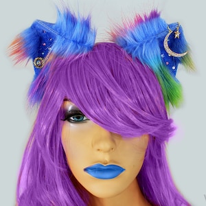 fox ears cat ears kitty ears kitten ears headband ears faux ears wolf ears neko ears cosplay ears fox costume cat VUZARA kawaii galaxy ears