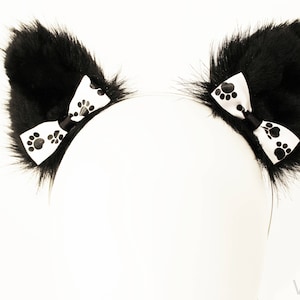 black cat ears black kitty ears black kitten ears cat headband ears faux ears neko ears cosplay ears black cat costume kitty cat ears