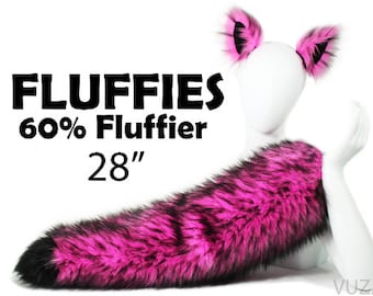cola de zorro cola de gato cola kitsune cola de gato fluffies orejas de zorro orejas de gato cola de cosplay cola esponjosa cola peluda cola petplay colas de gato maduras VUZARA