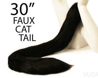 black cat tail black kitty tail black kitten tail black tail neko tail cosplay tail black cat costume kawaii tail kitty cat tail black cat