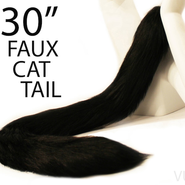 black cat tail black kitty tail black kitten tail black tail neko tail cosplay tail black cat costume kawaii tail kitty cat tail black cat