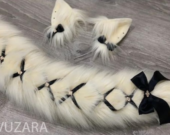 fox tail cat tail cosplay kitsune fox cosplay black cat tail kitten corset tail cosplay tail fluffy cat tail petplay black cat mature VUZARA