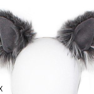 cat ears kitty ears kitten ears cat headband ears faux ears neko ears cosplay ears cat costume kawaii ears kitty cat ears grey gray ears