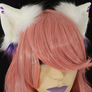 fox ears cat ears kitty ears kitten ears headband ears faux ears wolf ears neko ears cosplay ears fox costume cat costume purple kawaii cat