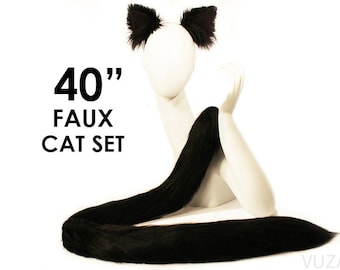costume da gatto nero coda e orecchie di gatto nero costume da gattino costume da gattino costume da gattino per donna costume di halloween per gatti maturo VUZARA