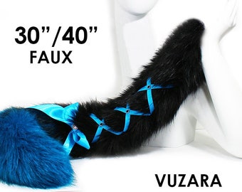 fox tail black cat tail cosplay kitsune fox cosplay black cat tail kitten corset tail cosplay tail fluffy tail cat petplay cat mature VUZARA