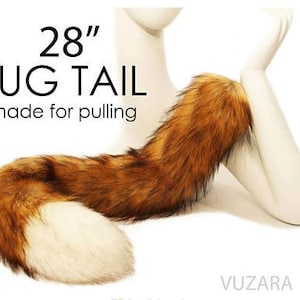 fox tail cat tail faux animal tail fluffy tail petplay tail cosplay tail anime tail wolf tail costume tail TUG TAIL VUZARA halloween costume