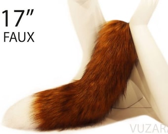 fox tail cosplay red fox faux kitsune tail fox cat tail kitten tail cosplay tail fluffy tail furry tail cat petplay tail anime tails costume